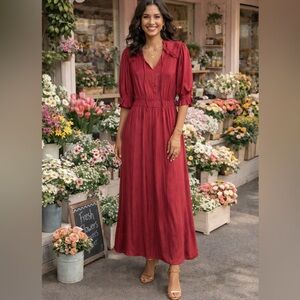 Current Air Burgundy Maxi Dress
